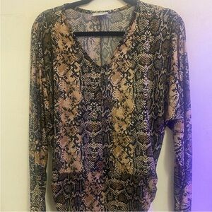 Snake Print Long Sleeve Top